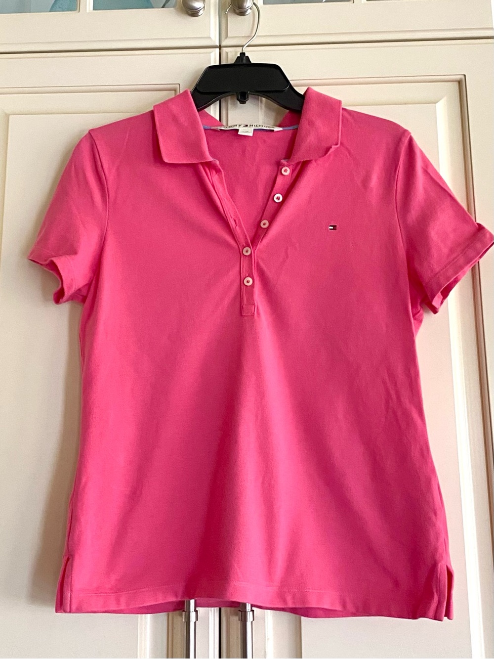 Tommy Hilfiger Bright Pink Short Sleeve Polo Top